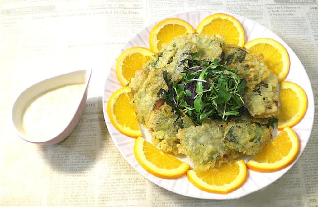 고등어튀김 샐러드