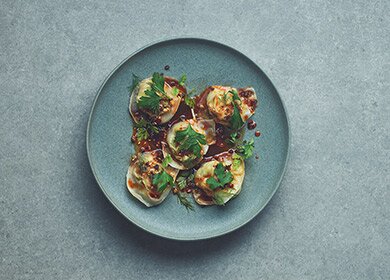 아시안 스타일 노르웨이 레드 킹크랩살 만두