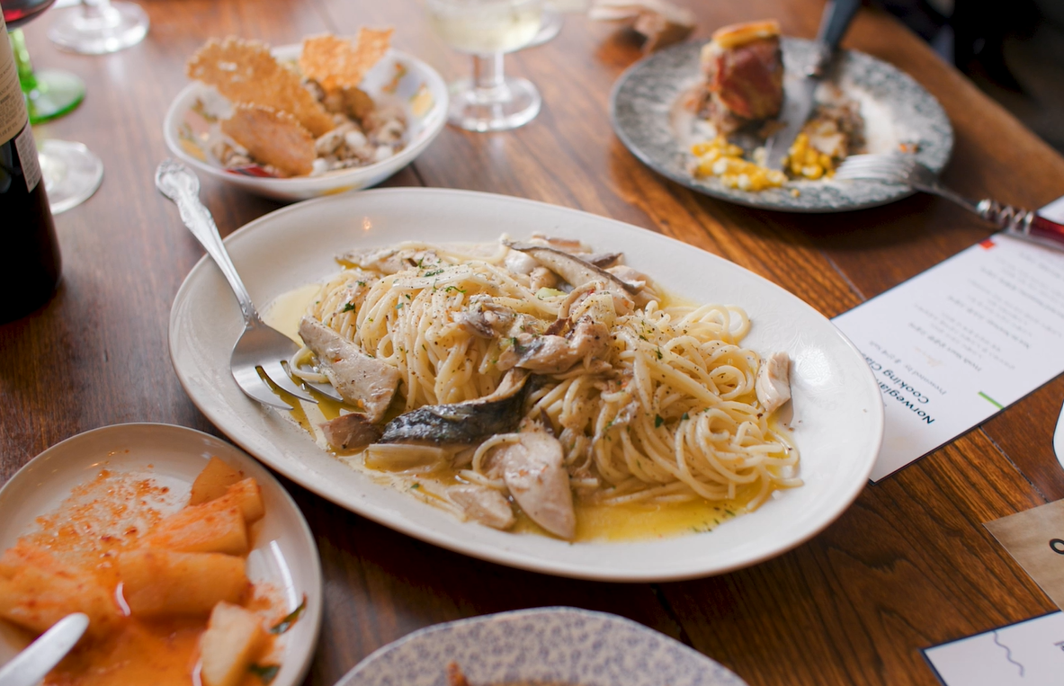 노르웨이 고등어 오일 파스타