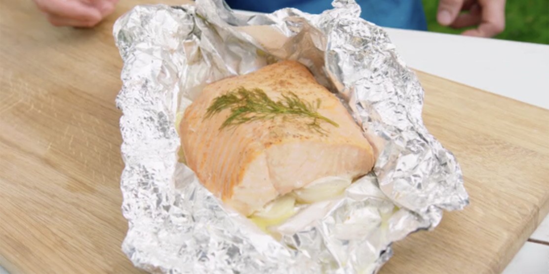 노르웨이 연어 호일 BBQ