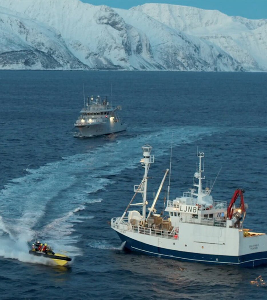 선박을 검사하는 해안 경비대